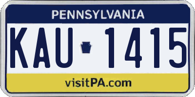 PA license plate KAU1415