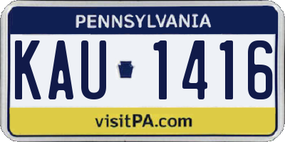 PA license plate KAU1416