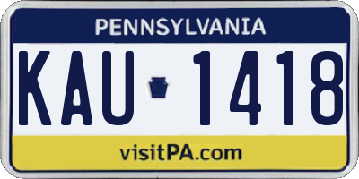 PA license plate KAU1418
