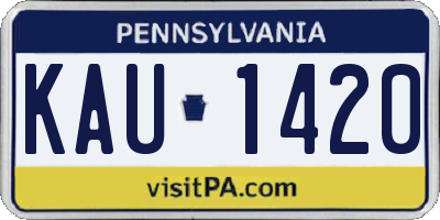 PA license plate KAU1420