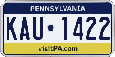 PA license plate KAU1422