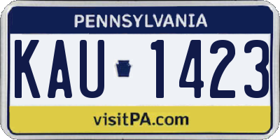 PA license plate KAU1423