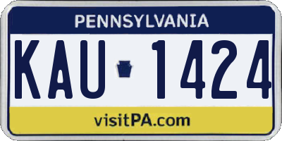 PA license plate KAU1424