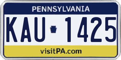 PA license plate KAU1425