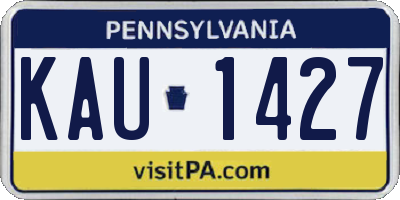 PA license plate KAU1427