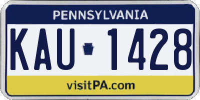 PA license plate KAU1428