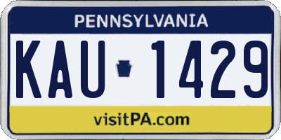 PA license plate KAU1429