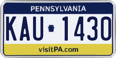 PA license plate KAU1430