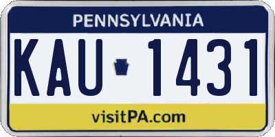 PA license plate KAU1431
