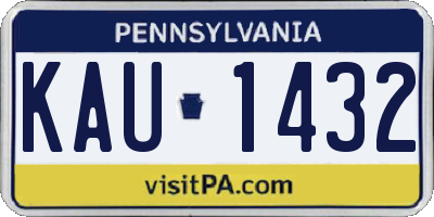 PA license plate KAU1432