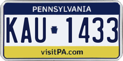 PA license plate KAU1433
