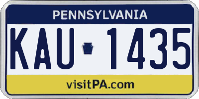 PA license plate KAU1435