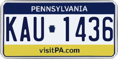 PA license plate KAU1436