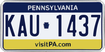 PA license plate KAU1437