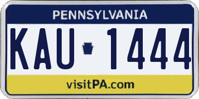 PA license plate KAU1444
