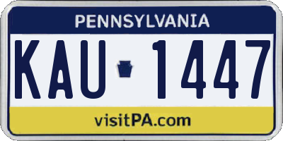 PA license plate KAU1447