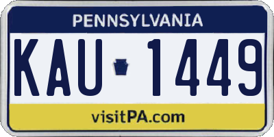 PA license plate KAU1449