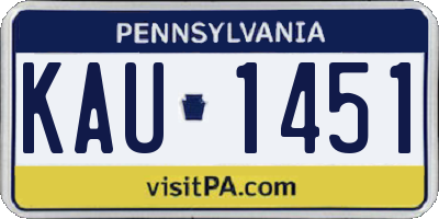 PA license plate KAU1451