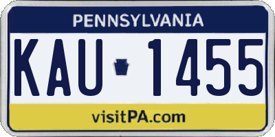 PA license plate KAU1455