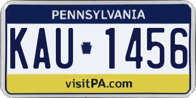 PA license plate KAU1456