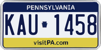 PA license plate KAU1458