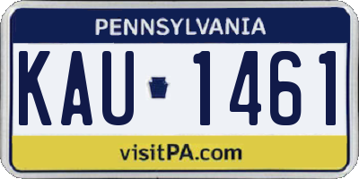 PA license plate KAU1461
