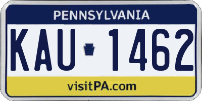 PA license plate KAU1462