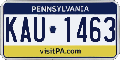 PA license plate KAU1463