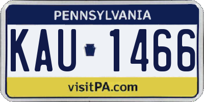 PA license plate KAU1466