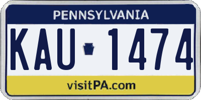 PA license plate KAU1474