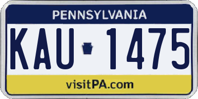 PA license plate KAU1475