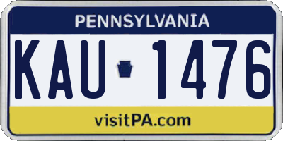 PA license plate KAU1476