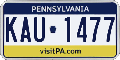 PA license plate KAU1477