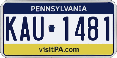 PA license plate KAU1481