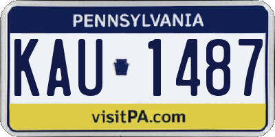 PA license plate KAU1487