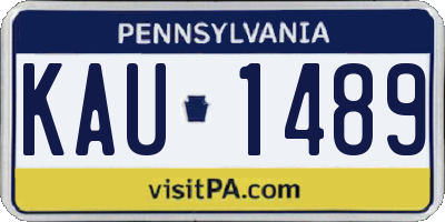 PA license plate KAU1489