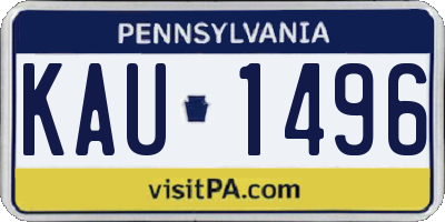PA license plate KAU1496