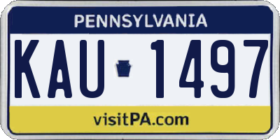 PA license plate KAU1497