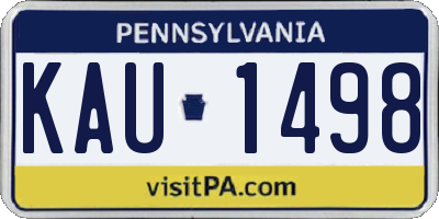 PA license plate KAU1498