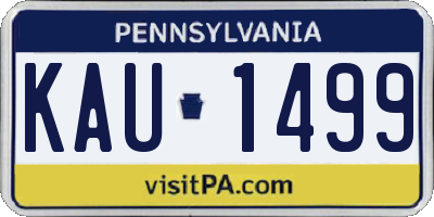 PA license plate KAU1499