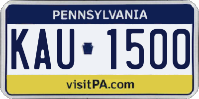 PA license plate KAU1500