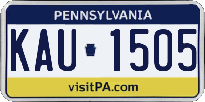 PA license plate KAU1505