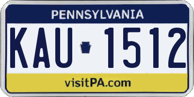 PA license plate KAU1512
