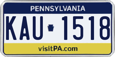 PA license plate KAU1518
