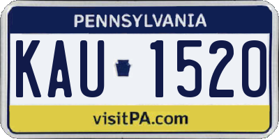 PA license plate KAU1520