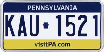 PA license plate KAU1521