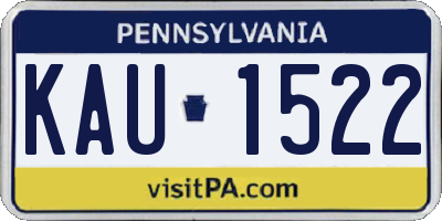 PA license plate KAU1522