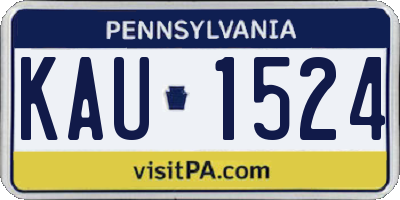 PA license plate KAU1524