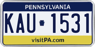 PA license plate KAU1531