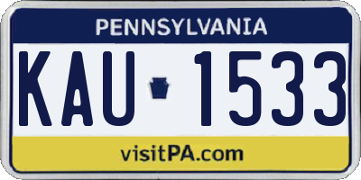 PA license plate KAU1533